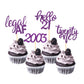 24 Pcs Glitter 21St Birthday Cupcake Toppers For Celebrating Twenty-One Years Old Birthday Party Decorations (Purple Glitter)