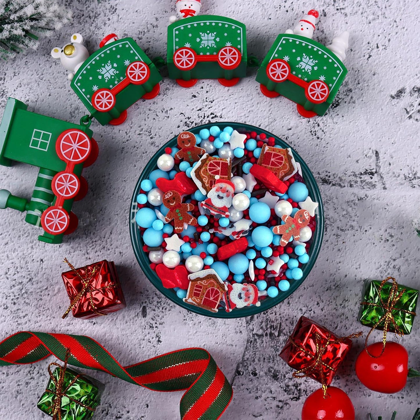 Christmas Sprinkles Holiday Cake Sprinkles Edible Blue White Red Sprinkles Snowman Gingerbread House Frozen Sprinkle Pearls Suga