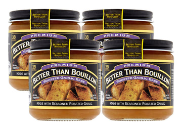 Better Than Bouillon Premium Roasted Garlic Base, 8 Ounce (Pack of 4), 38 Servings Per Jar