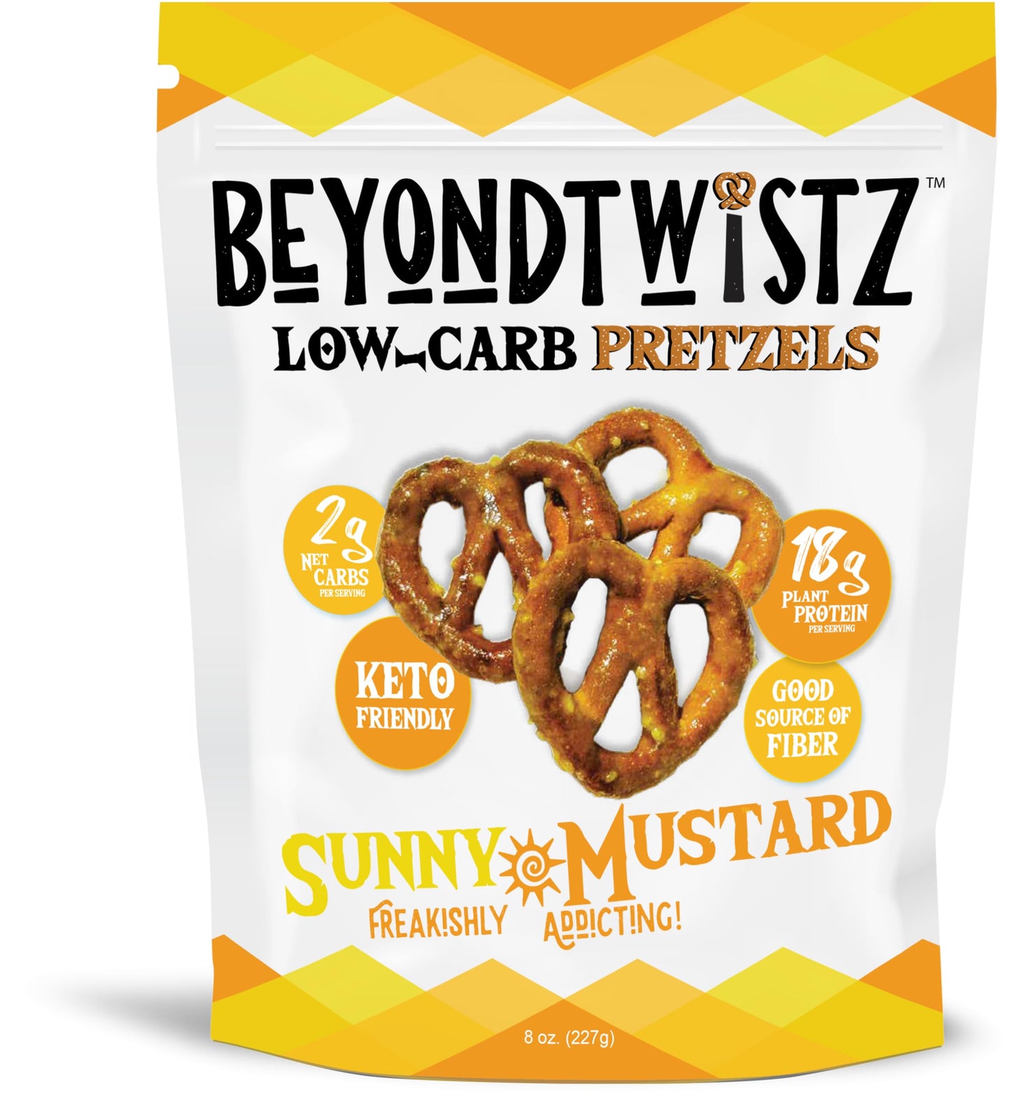 BeyondChipz Low Carb Pretzels, Keto Friendly, 2g Net Carbs, 18g Protein, 8oz Bag, Pack of 4