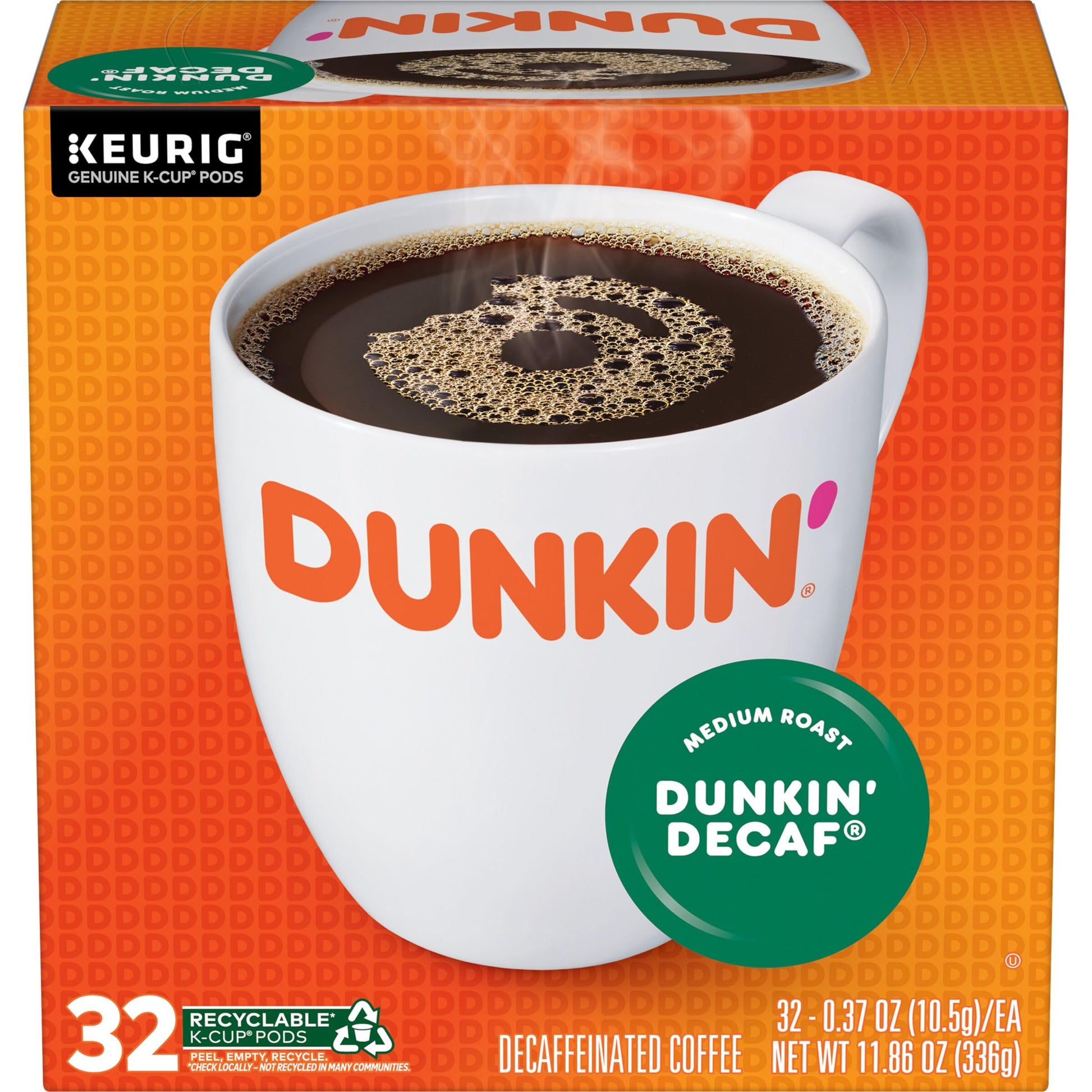 Dunkin Decaf Oriflavor Blendal Blend  32 Keurig K-Cup Pods