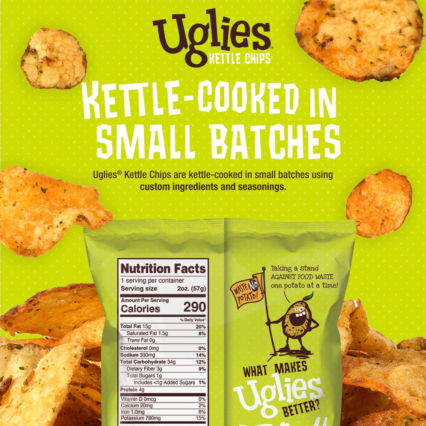 Uglies Jalapeno Kettle-Cooked Potato Chips, Gluten-Free Snacks, Kosher-Friendly Chips, Non-Gmo Snacks For Kids Or Office, Lunch