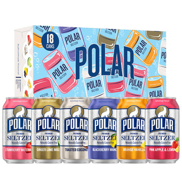 POLAR Seltzer Water Sampler Variety Pack, 12 fl oz Cans, 18 Pack, Model 10161319