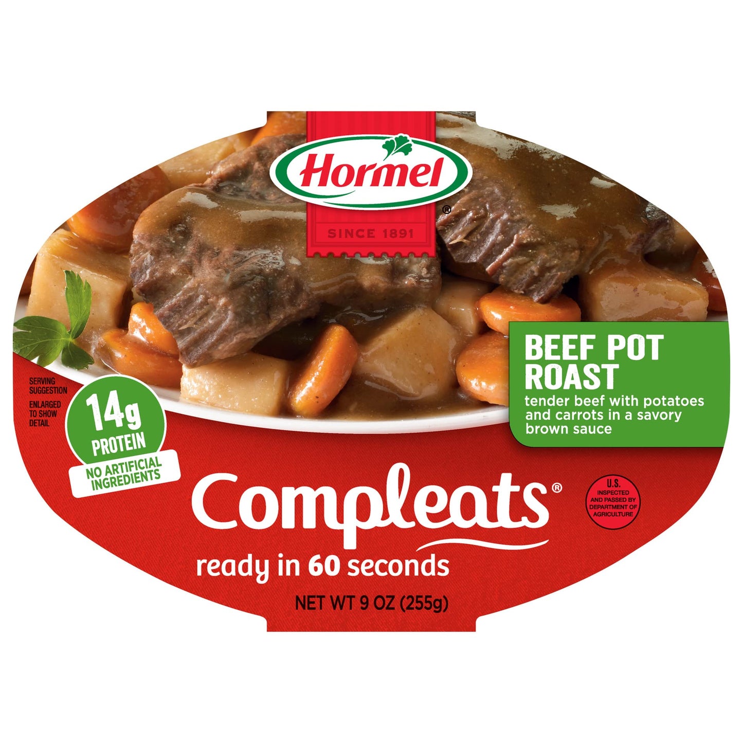 HORMEL COMPLEATS Beef Pot Roast Microwave Tray, 9 Ounce, Pack of 6, Model 20197