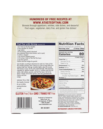 A Taste of Thai Pad Thai Sauce - Ready-to-Use Mix - Non-GMO, Gluten-Free - 3.25oz Pack of 6