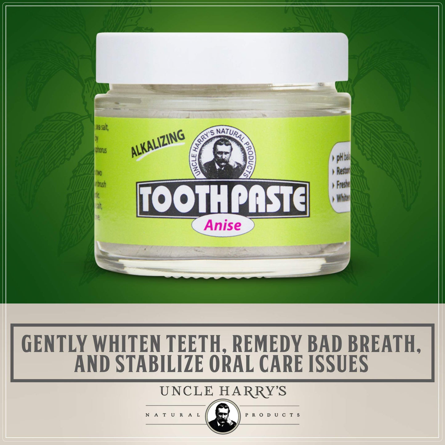 Uncle Harry'S Anise Remineralizing Toothpaste  Natural Whitening Toothpaste Freshens Breath & Promotes Enamel  Vegan Fluoride Fr