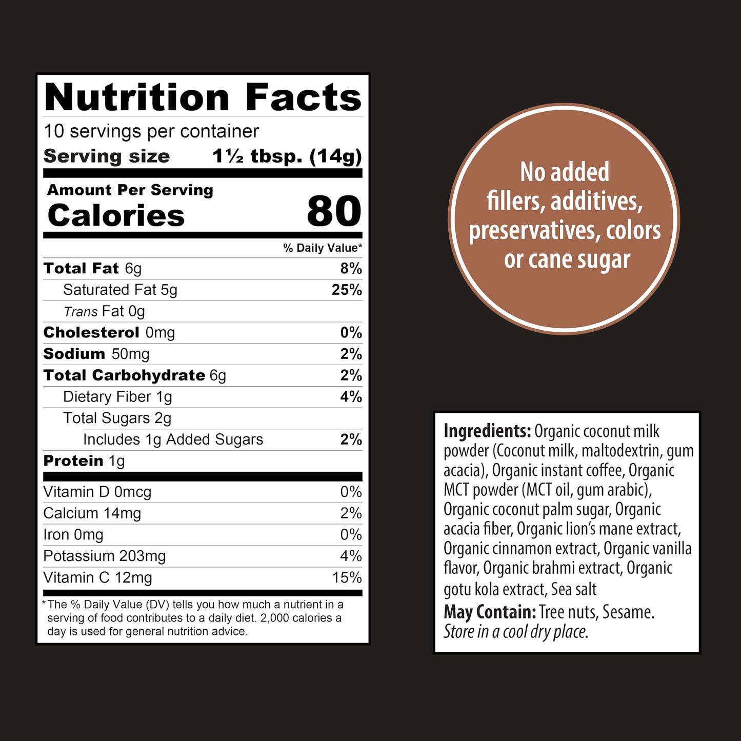 Organic Traditions Focus Fuel Mushroom Coffee - Organic Instant Mushroom Coffee With Lions Mane, Adaptogens, Mcts & Coconut Milk