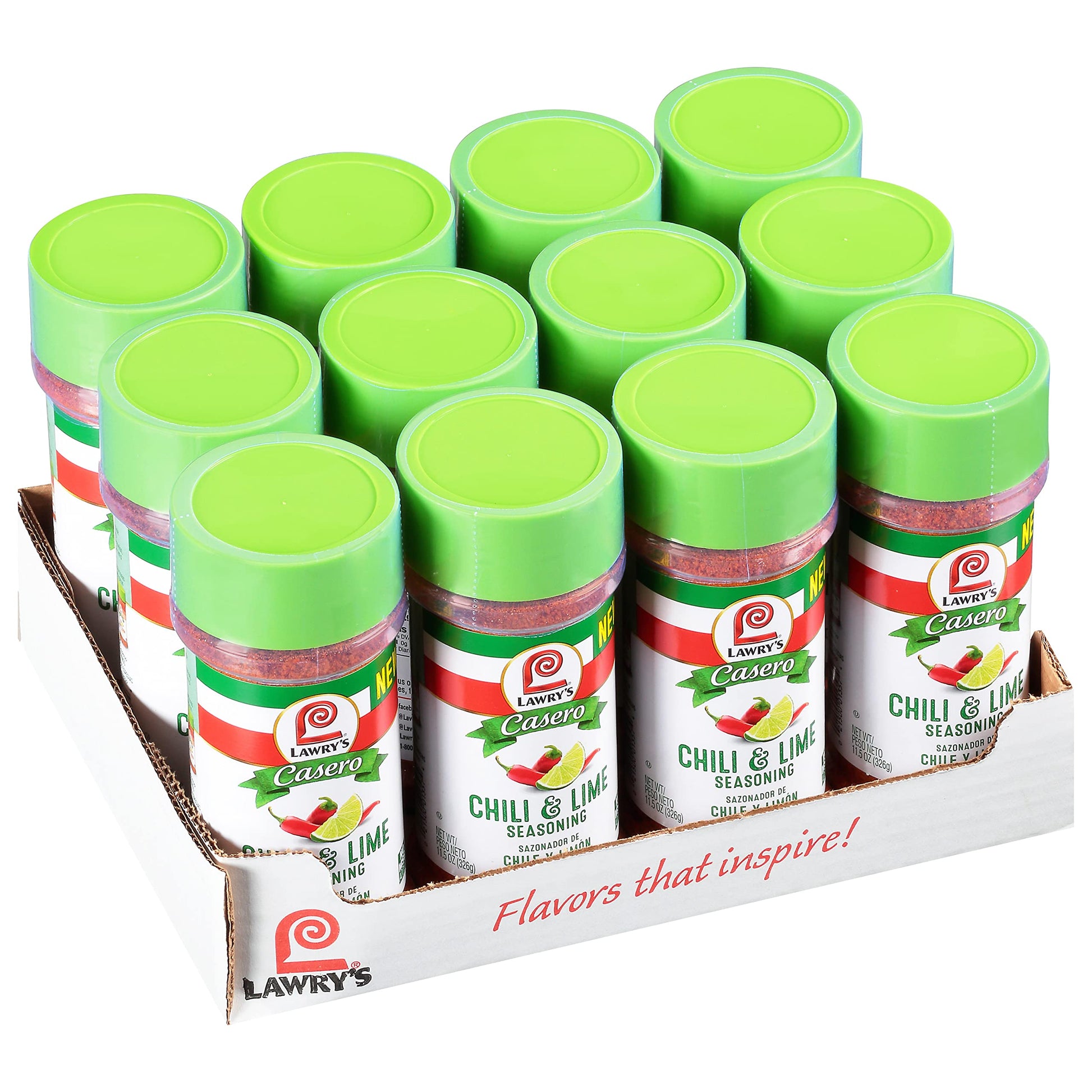 Lawrys Casero Chili & Lime Seasoning, 11.5 oz (Pack of 12)