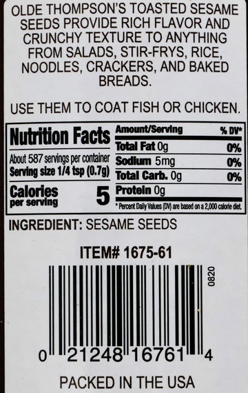 Olde Thompson Toasted Sesame Seeds, 14.5 Ounce