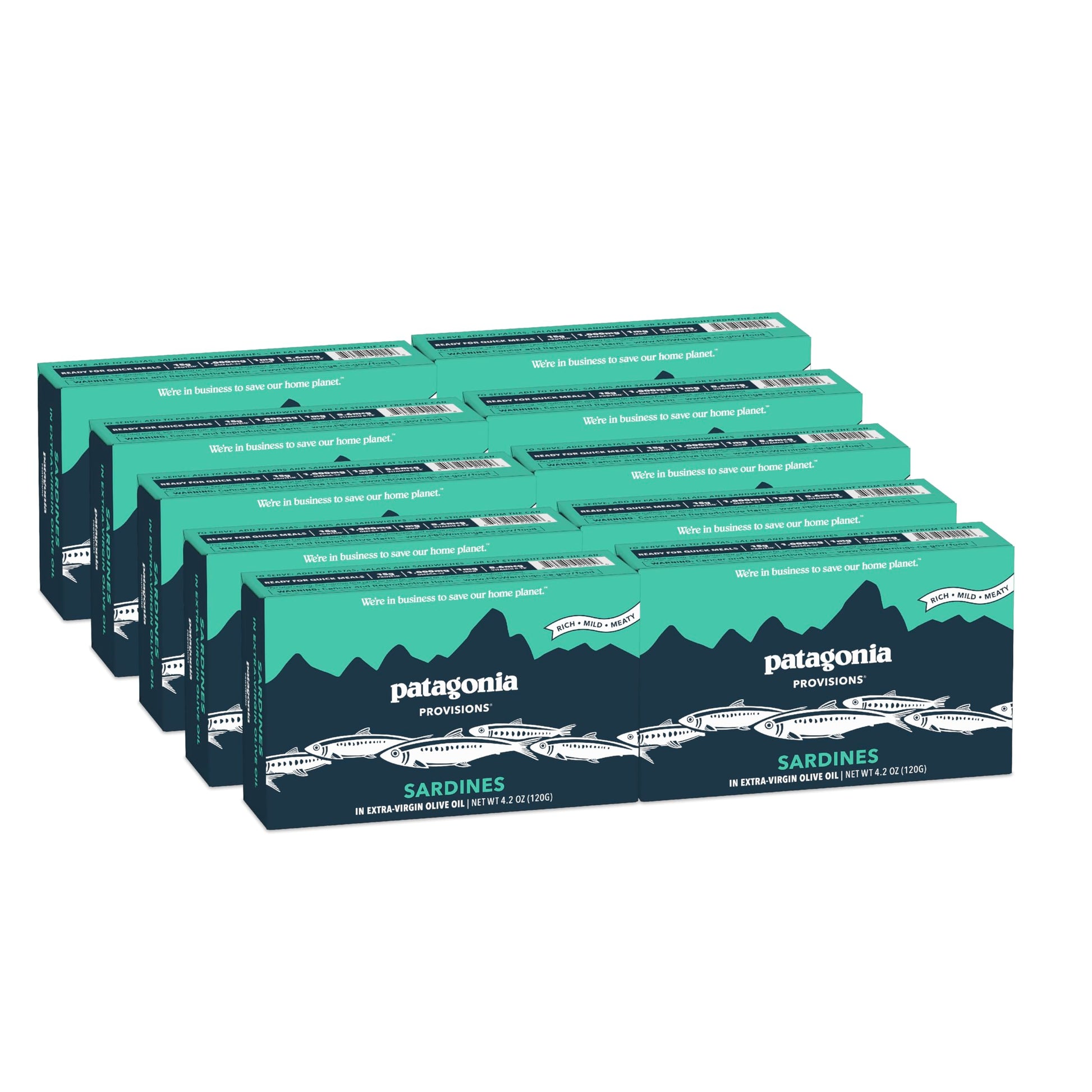 Patagonia Provisions - Wild Sardines in Extra Virgin Olive Oil | Responsibly sourced in Spain | 15g Protein & Gluten Free | Pack