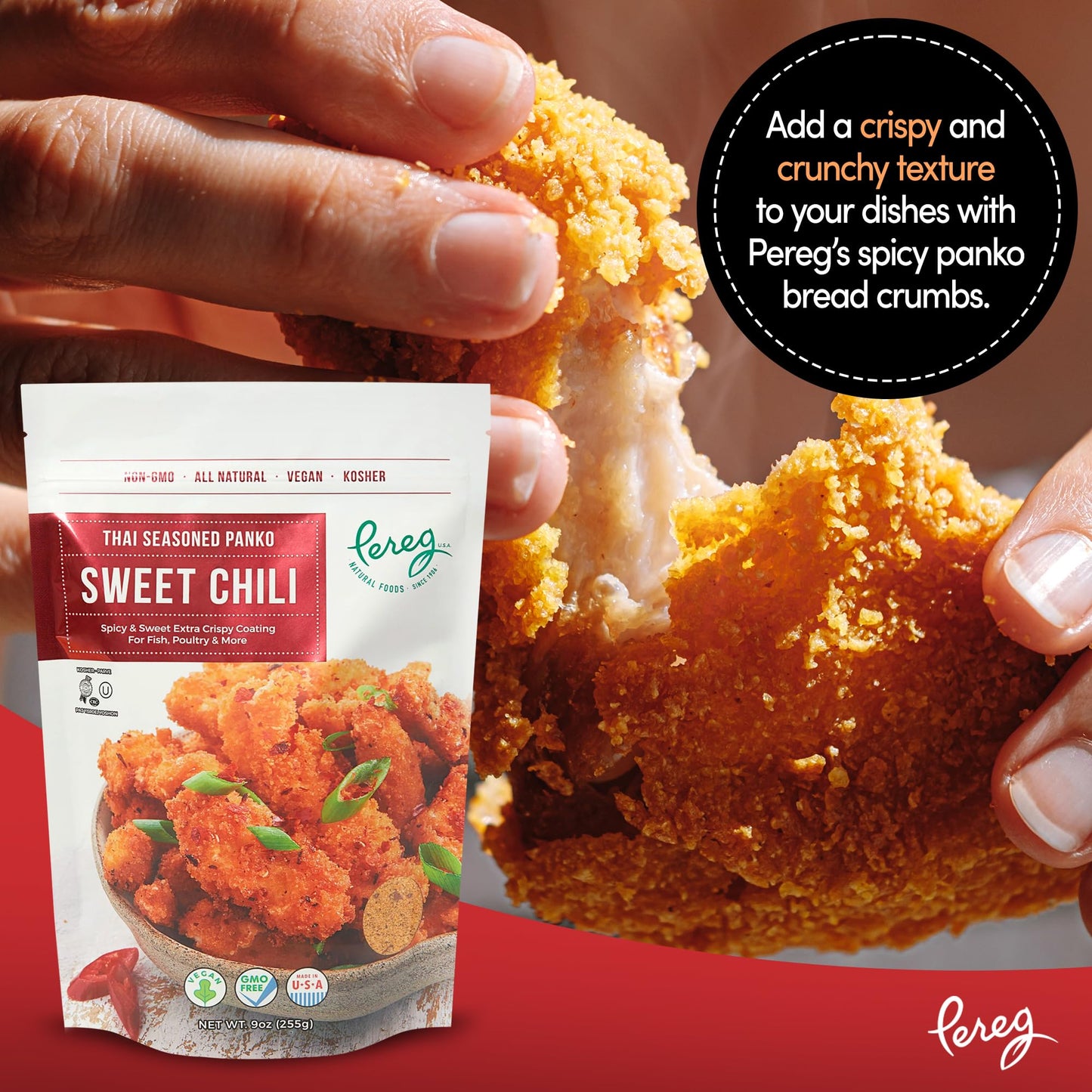 Panko Japanese Style Toasted Bread Crumbs (9 oz) - Thai Sweet Chilli Flavor - Seasoned & Flavored Bread Crumbs - Add crunch & Cr