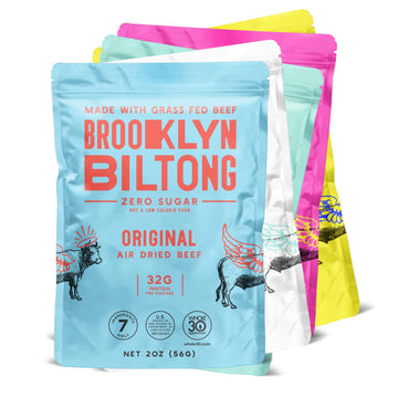 Brooklyn Biltong Beef Jerky Snack - Grass Fed, Whole30, Zero Sugar, Paleo Friendly, 2 oz (Pack of 5)