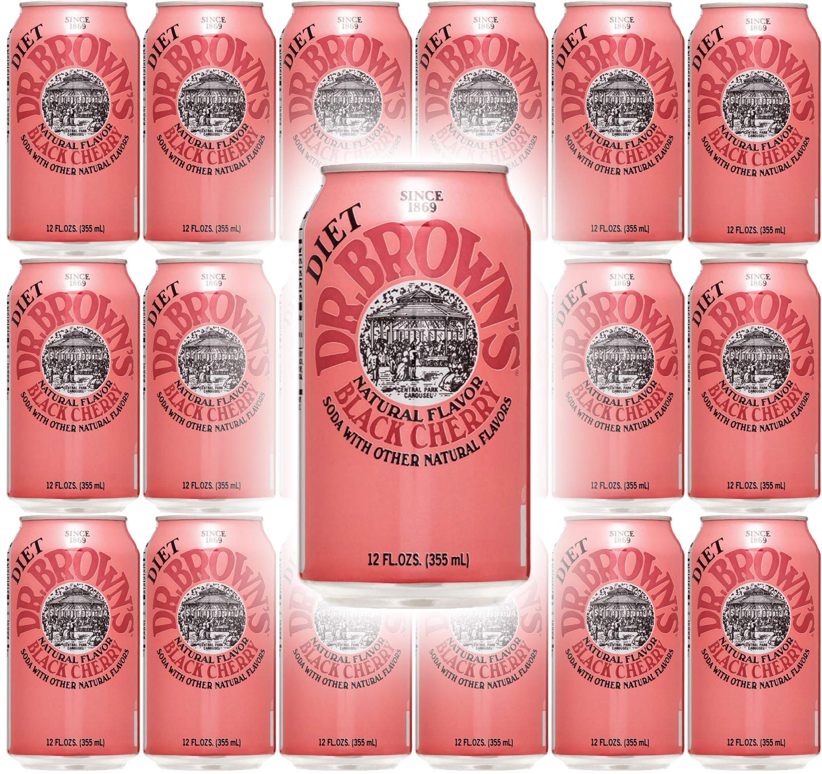 Dr. Browns Soda, Diet Black Cherry, 12 Oz Can (Pack Of 18, Total 216 Oz)
