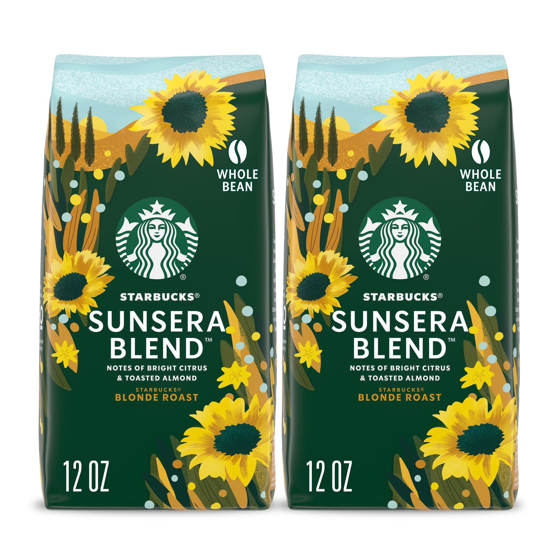 Starbucks Whole Bean Coffee  Sunsera Blend  100% Arabica  2 Bags  24 Oz (1.5 Lb) Total