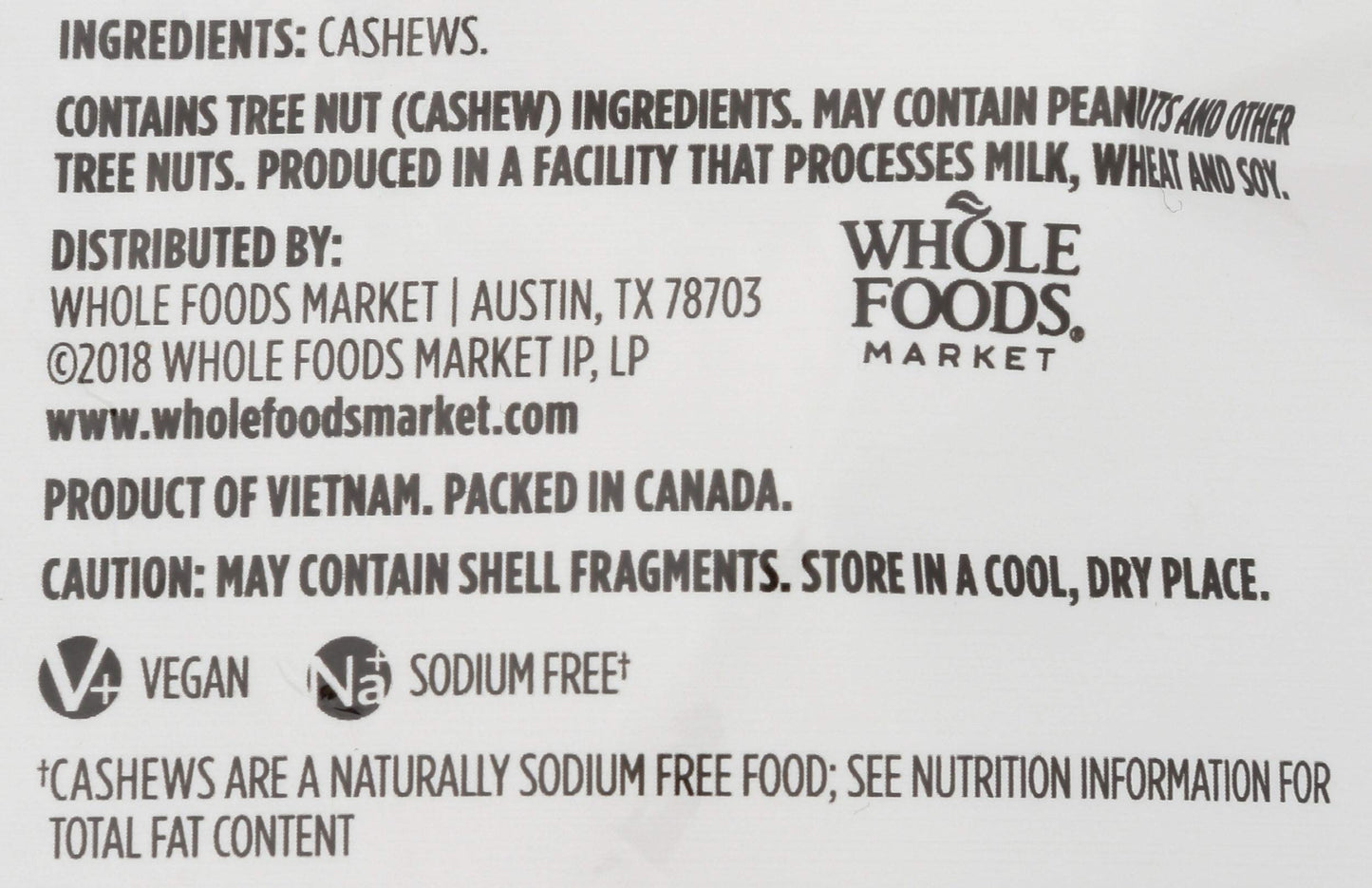 365 By Whole Foods Market, Unsalted & Unroasted Cashews, 24 Ounce