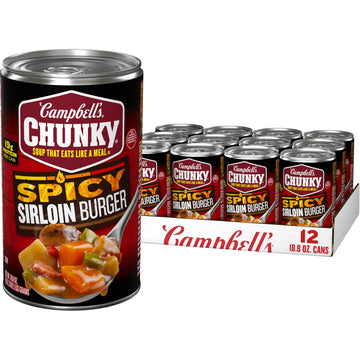 Campbell'S Chunky Soup, Spicy Sirloin Burger Soup, 18.8 Oz Can (Case Of 12)
