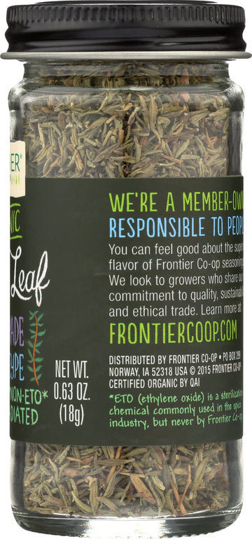 Frontier Natural Thyme Leaf Whole Organic, 0.63 ounces (Pack of 6)