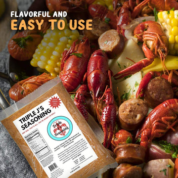 Triple J'S Authentic Louisiana Crab Boil Seasoning - 1Lb Seafood Boil Booster For Shrimp, Crawfish, & Crab | Bold Cajun Flavor F