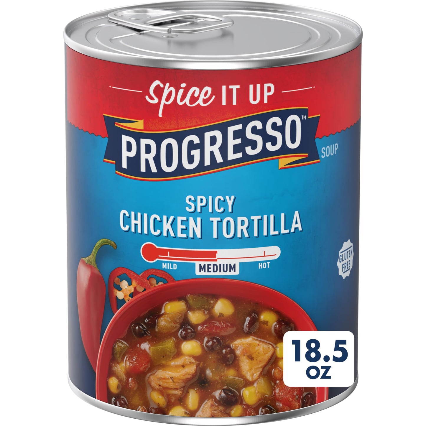 Progresso Spicy Chicken Tortilla Soup, Gluten Free, 18.5 oz Canned Soup