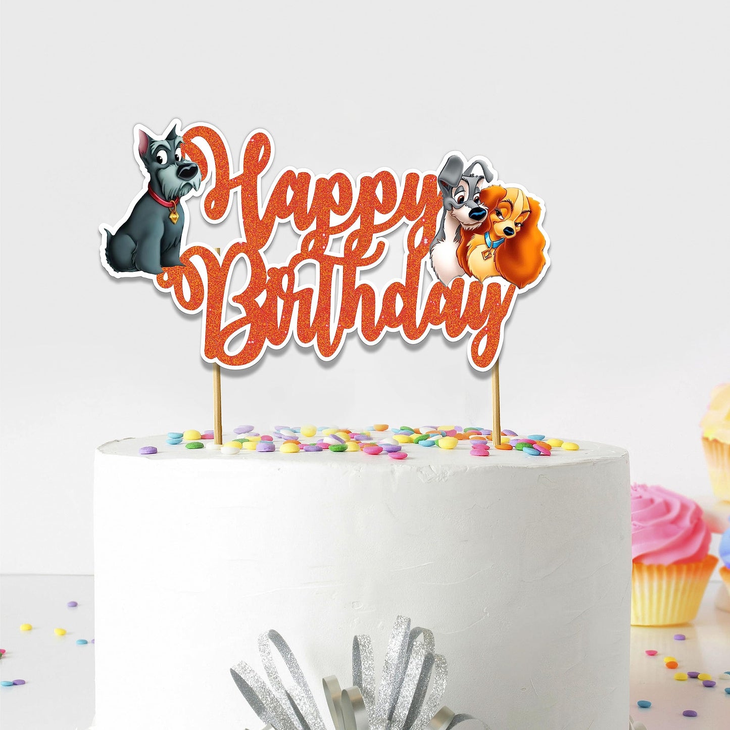 Seyal Lady and the Trmp Happy Birthday Cake Topper