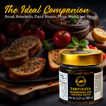 Lucas Truffles Black Truffle Patè - Vegan, Gluten-Free, 6.34oz (180g) - Truffle Sauce Made in Italy