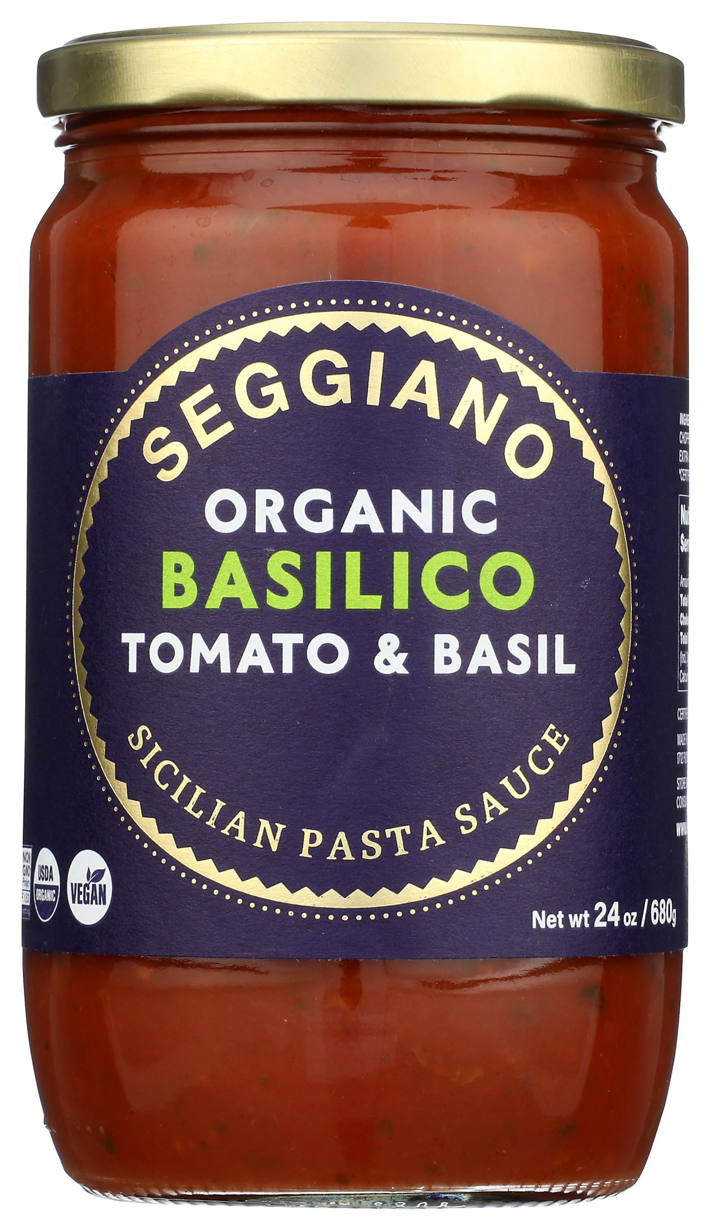 SEGGIANO Organic Basilico Pasta Sauce, 24 OZ