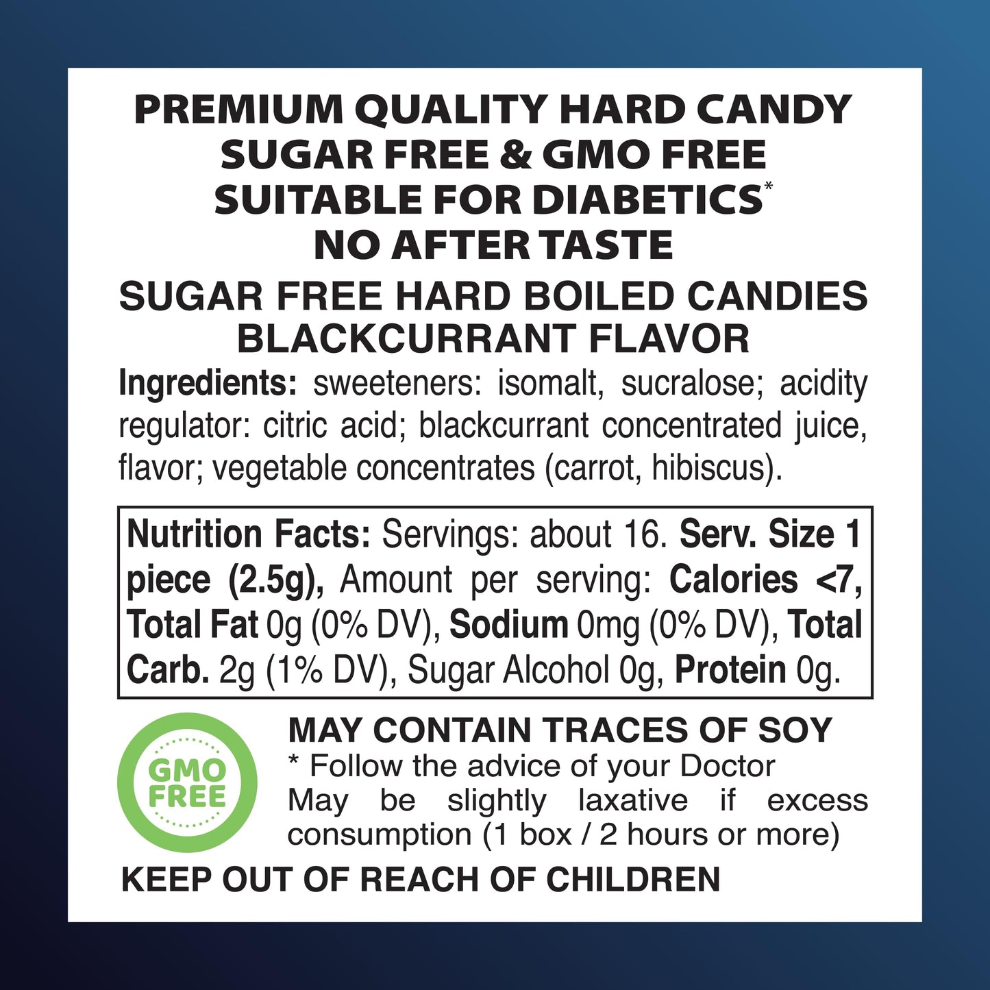 Swiss Imports Sugar Free Bonbons Hard Candy Drops, Blackcurrant, 1.4 Oz/ 40G Box, 9 Pack