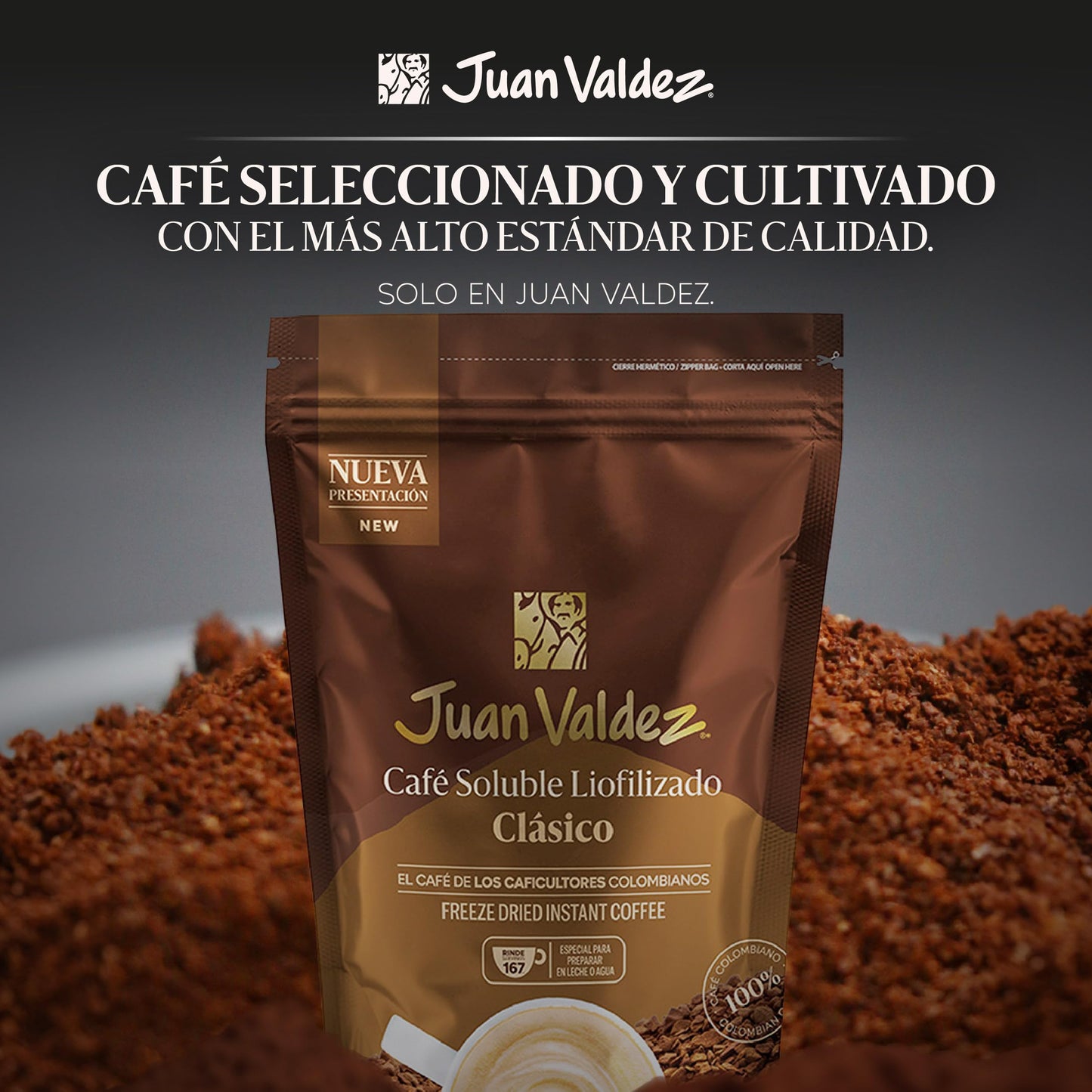 Juan Valdez Freeze Dried Coffee, Classic Flavor 3.5 Oz - Enhanced Colombian Coffee