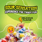Sour Gumballs - Sour Fruit Gum - 60 Pcs Individually Wrapped Gumballs - Chewing Bubble Gum - 12 Oz Chewing Bubble Gum Balls - Co