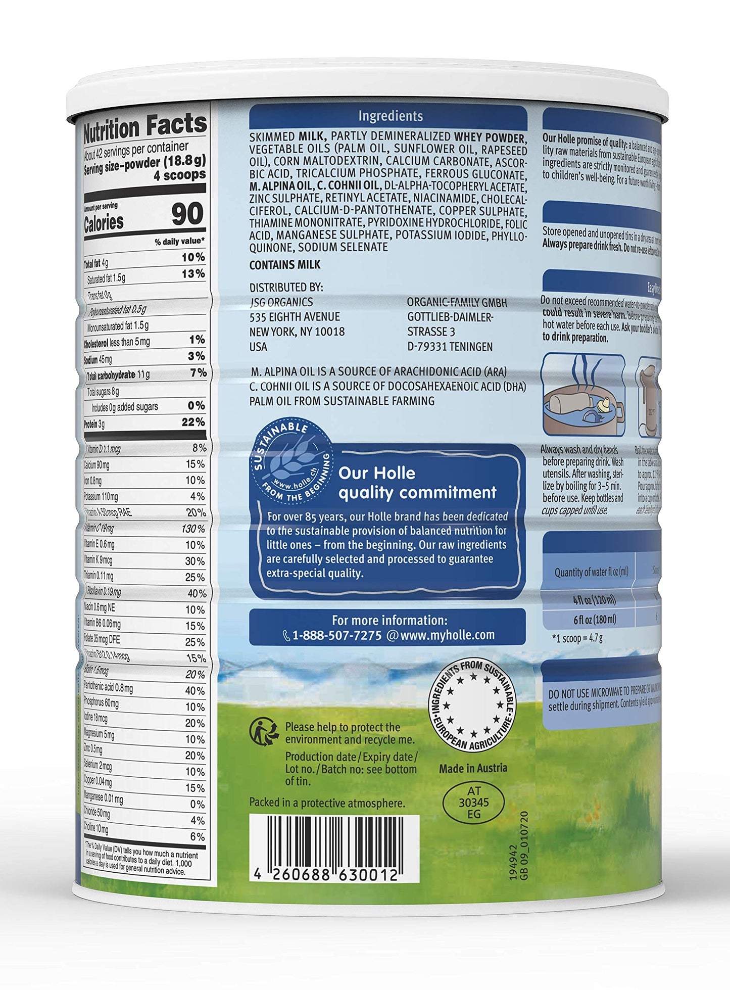 Holle Organic Cow Milk Toddler Drink, 28.2 Oz