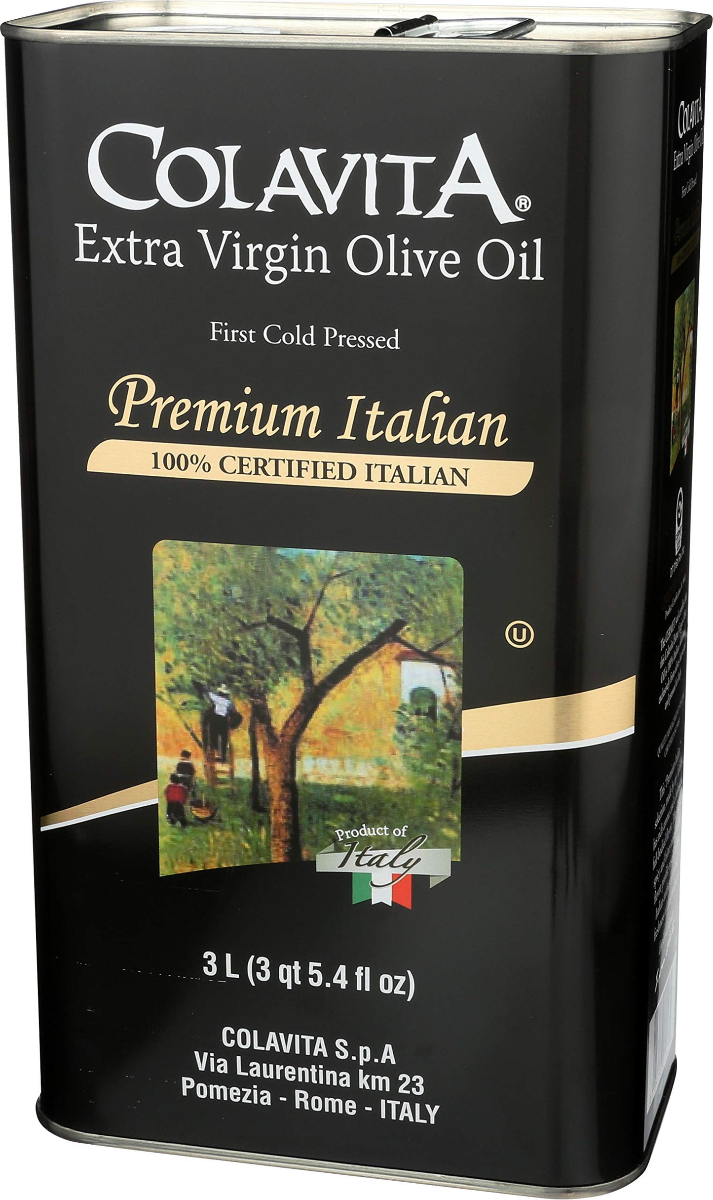 Colavita enhanced Italian Extra Virgin Olive Oil Tin  101.4 fl. oz. Tin