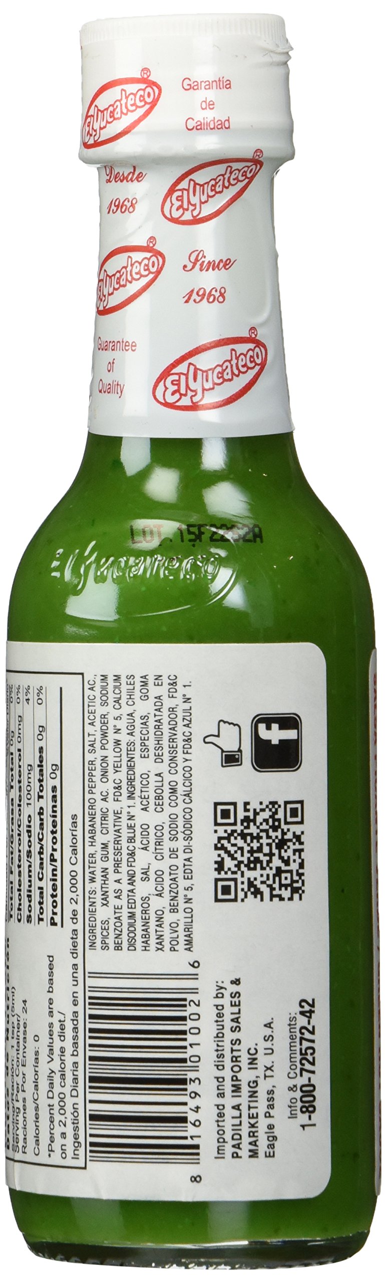 El Yucateco Green Chile Habanero Sauce, 4 Oz.