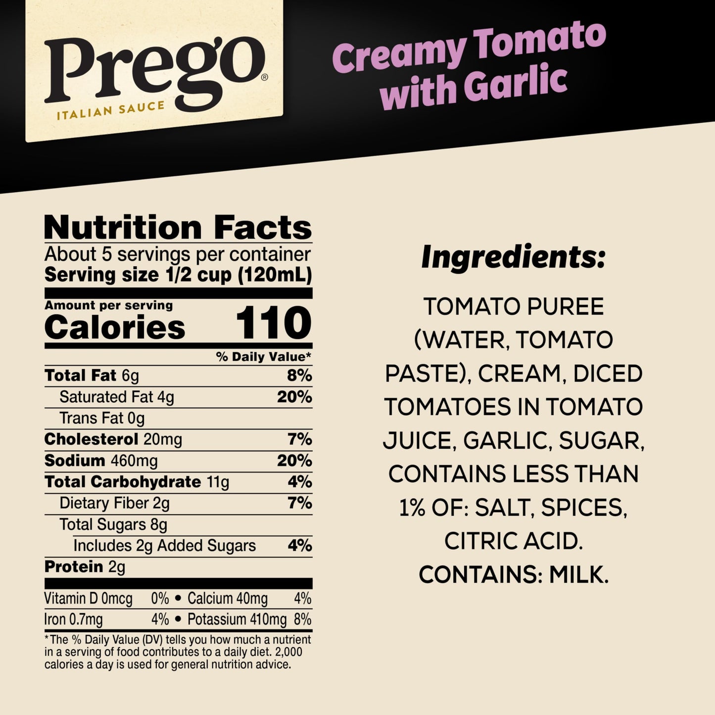 Prego Creamy Tomato Pasta Sauce With Garlic, 24 Oz Jar