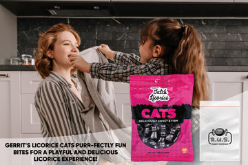 Gustaf'S Dutch Licorice Cats, 2 Pack - 5.29 Oz Each | Authentic Dutch Candy | Imported Licorice Treats - Bundle Comes With Rus C
