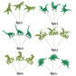 YCTHUNFISH Dinosaur Cupcake Toppers, 24 Pack Glitter Picks, Bamboo, Small, Green, Dino Theme Party Decorations