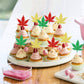 Ercadio 24 Pcs Cupcake Toppers - Green Red Glitter Birthday Party Decorations