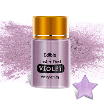 PAVADOR Edible Luster Dust,Violet Luster Dust 12g Food Grade Metallic Shimmer,Edible Glitter for Desserts Cake Decorating, Bakin