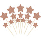 Gyufise 42Pcs Little Star Cupcake Toppers Rose Gold Glitter Twinkle Star Cupcake Picks Wedding Engagement Bridal Shower Baby Shower Birthday Party Cake Decorations Supplies Mixed Size