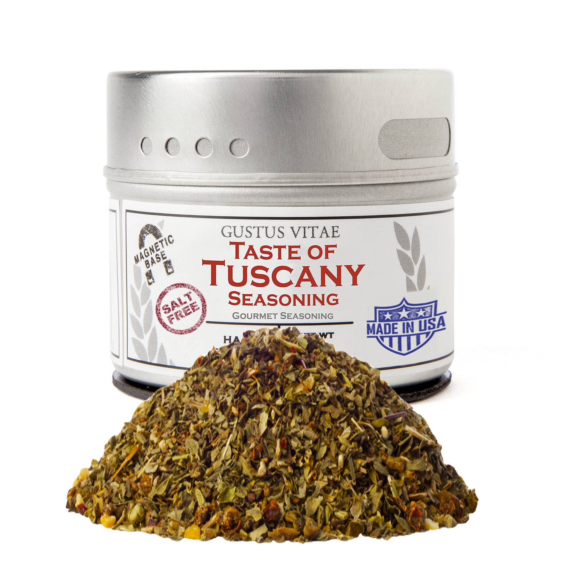 Gustus Vitae - Taste Of Tuscany - Gourmet Seasoning - Non Gmo - Artisanal Spices Blend - Magnetic Tin - Gourmet Spice Blend - Cr