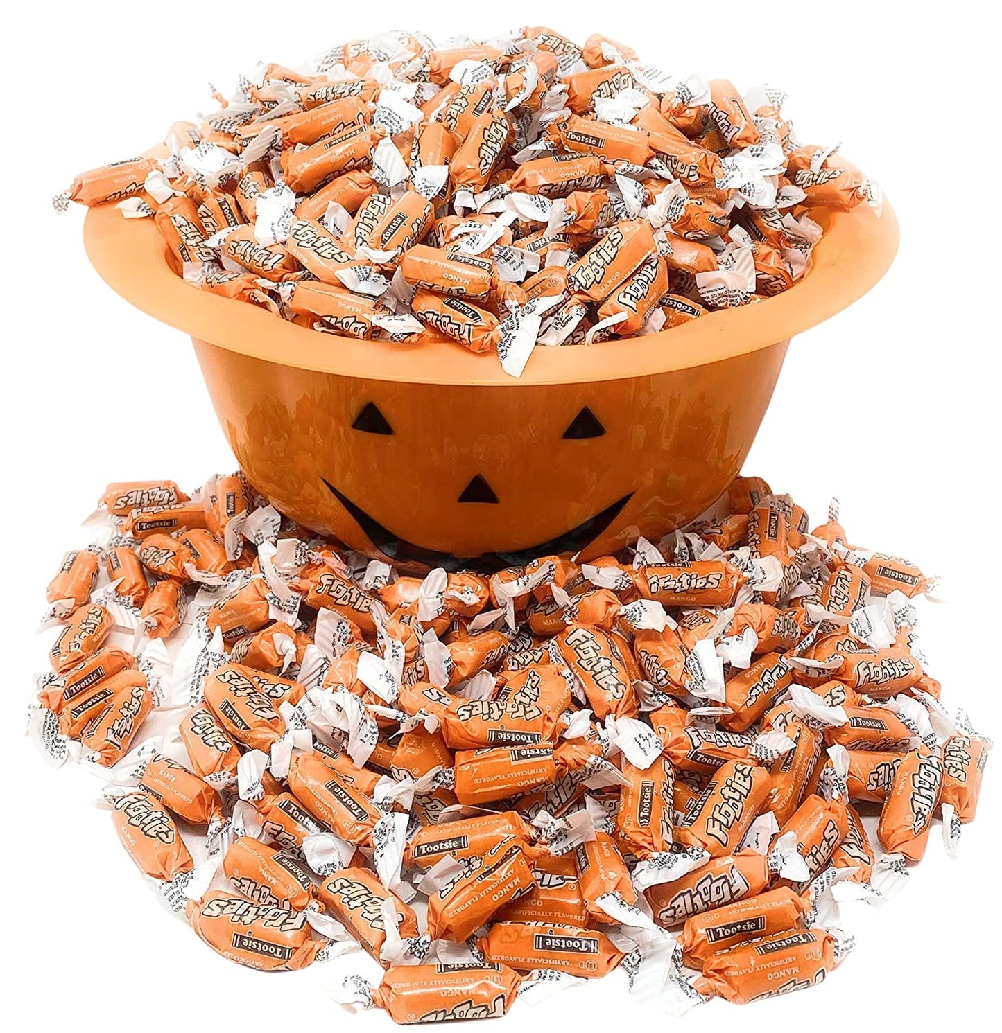 Bulk Mango Flavor Tootsie Roll Frooties Chewy Orange Color American Taffies Candy Individually Wrapped In Resealable Assortit Bag 5 Lb 735+Pcs (80-Oz) - Made In Usa