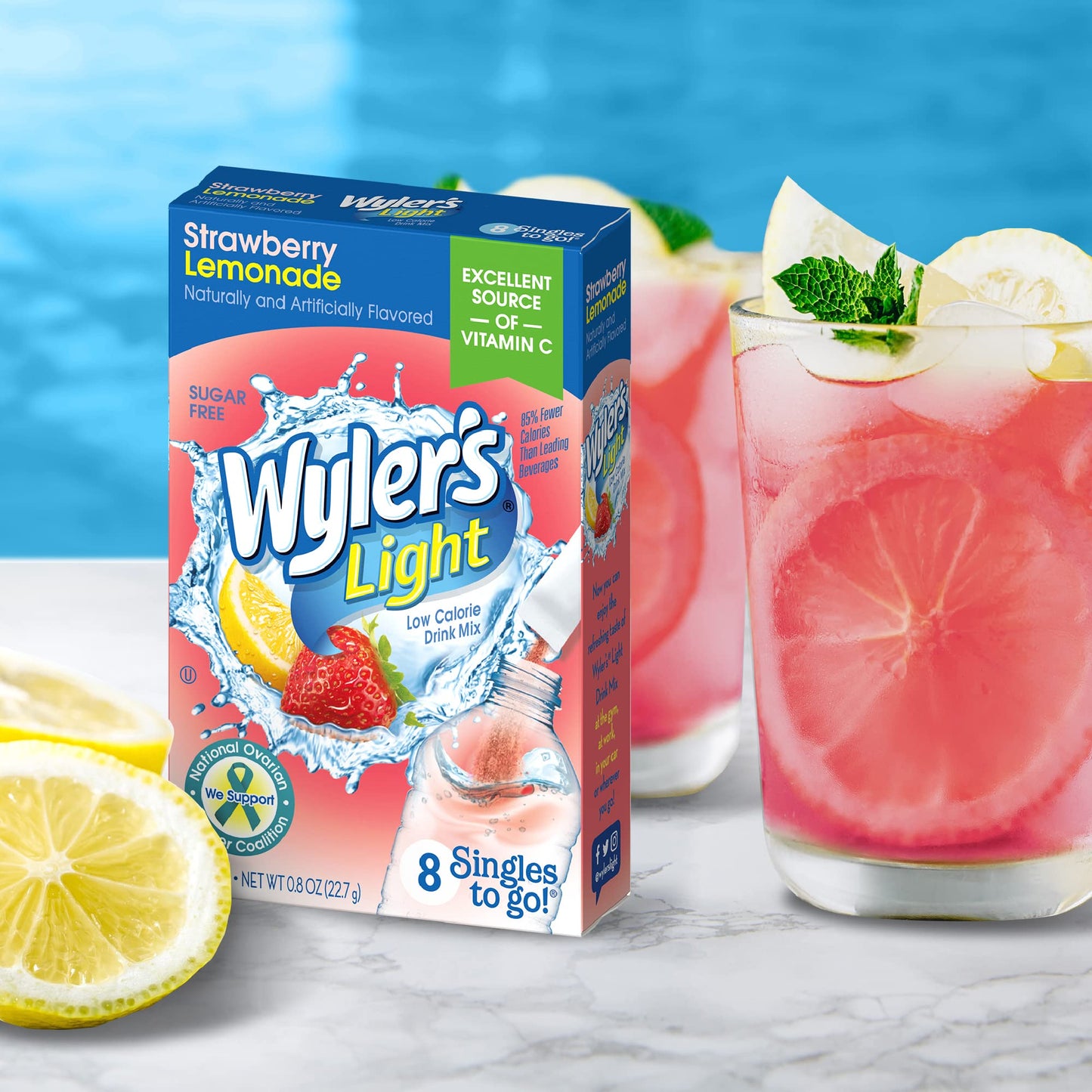 Singles T? Go Powder Packets, W?Ter Drink Mix, Strawberry Lemonade, 96 Singl? Servings (Pack Of 12) Strawberry Lemonade