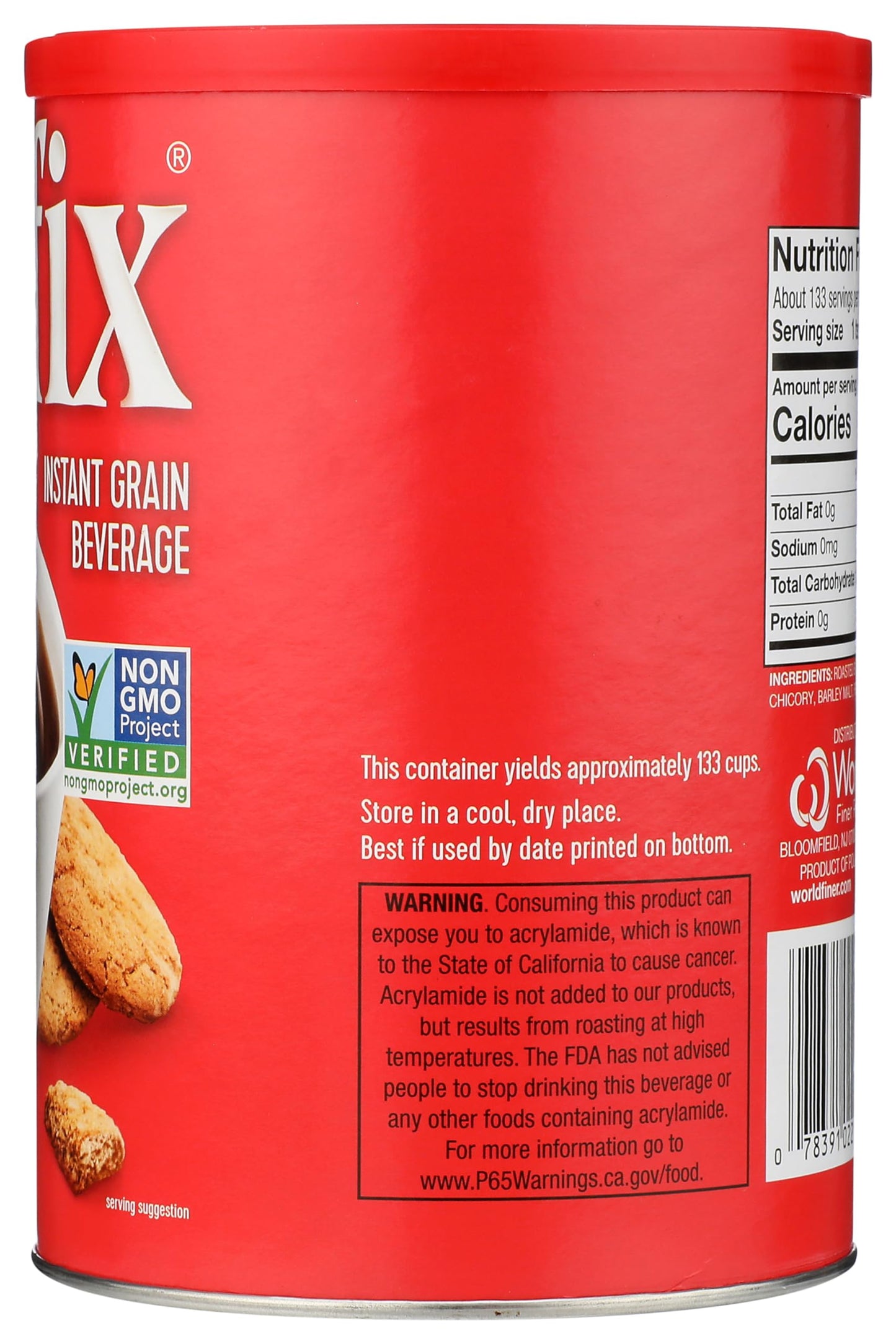 Cafix All Natural Instant Coffee Substitute, 7.05oz Tin, Pack of 1, Model 078391022116