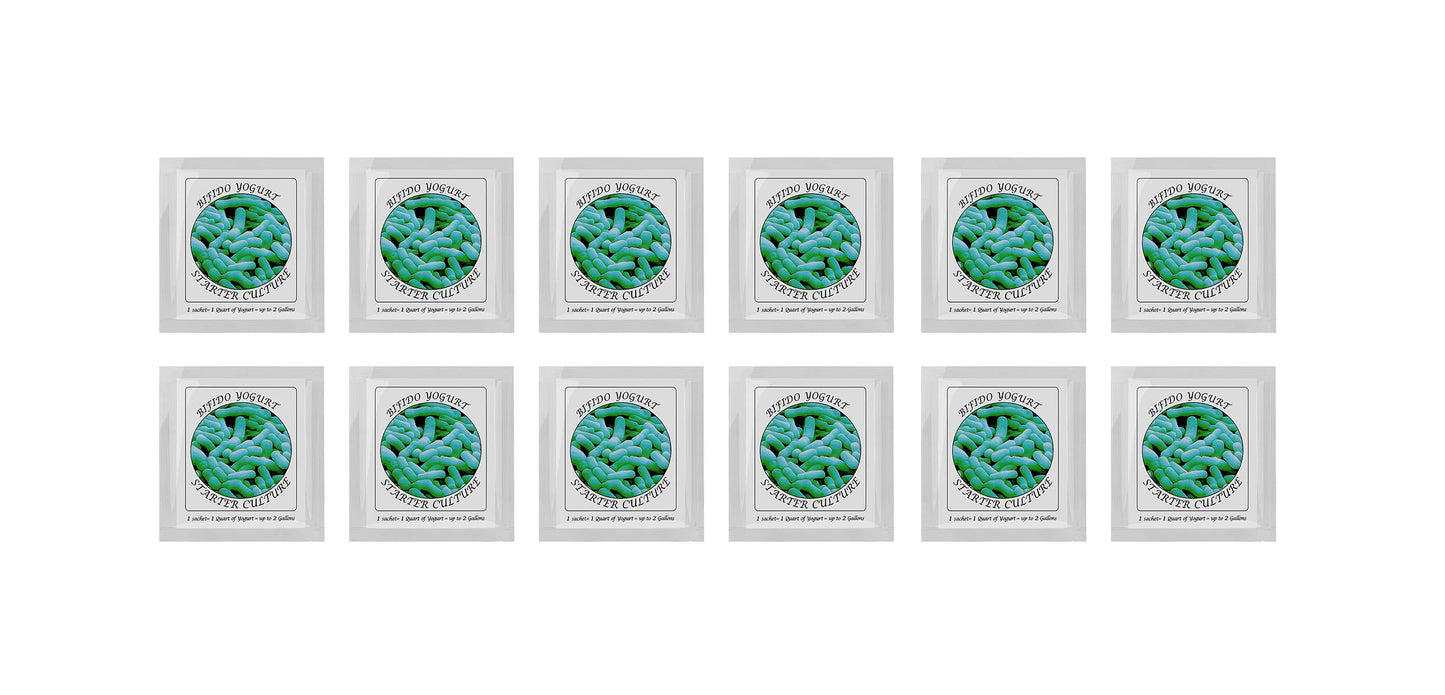 Yogurt Starter Cultures - Pack Of 12 Freeze-Dried Culture Sachets For Bifido Yogurt (12)