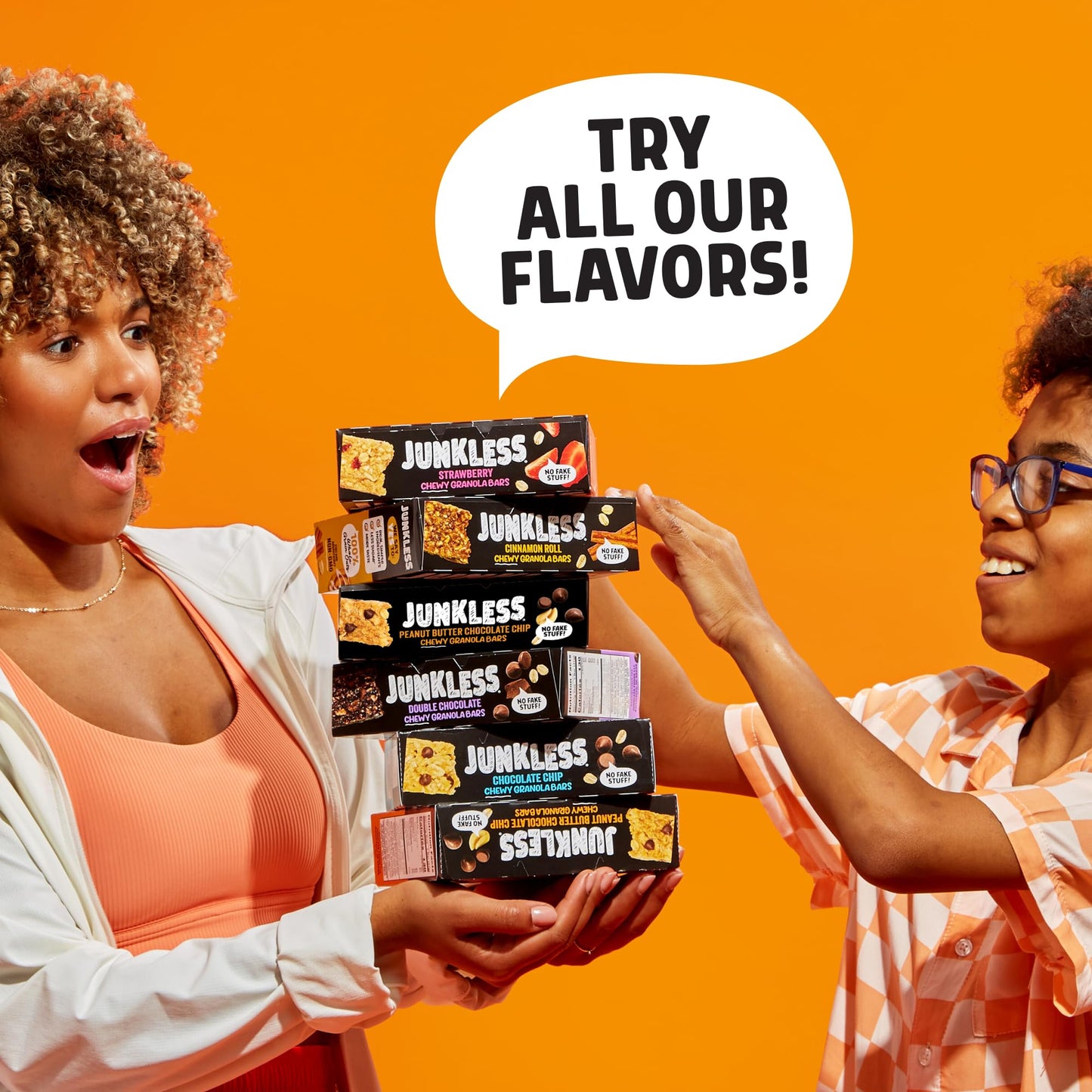 Junkless Chewy Granola Bars, Peanut Butter Chocolate Chip, Non-GMO, Low Sugar, 1.1 oz (Pack of 48)