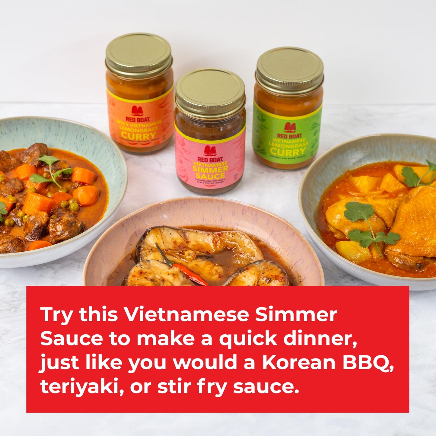 Red Boat Vietnamese Simmer Sauce | Ready In 20 Min | Savory, Sweet, And Medium Spicy | Simple Ingredients, Nothing Artificial |
