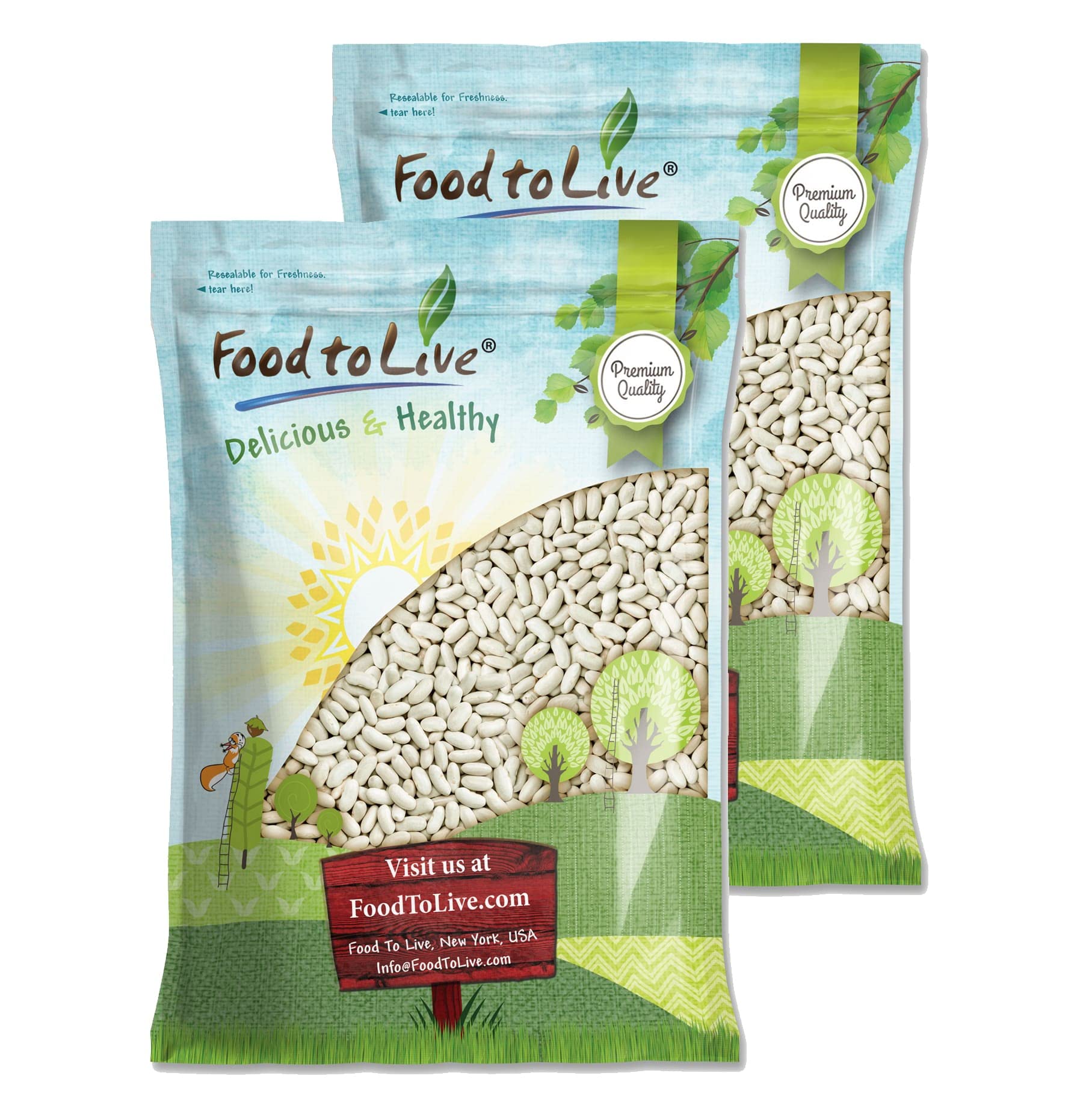 Food to Live - Cannellini Beans, 25 Pounds Dried White Kidney Beans, Sproutable, Vegan, Kosher, Sirtfood, Bulk. Rich in Fiber, P