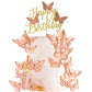 Rsstarxi Butterfly Cake Toppers - 25 Pack Glitter Happy Birthday 3D Cupcake Toppers - Rose Gold - Model XM266