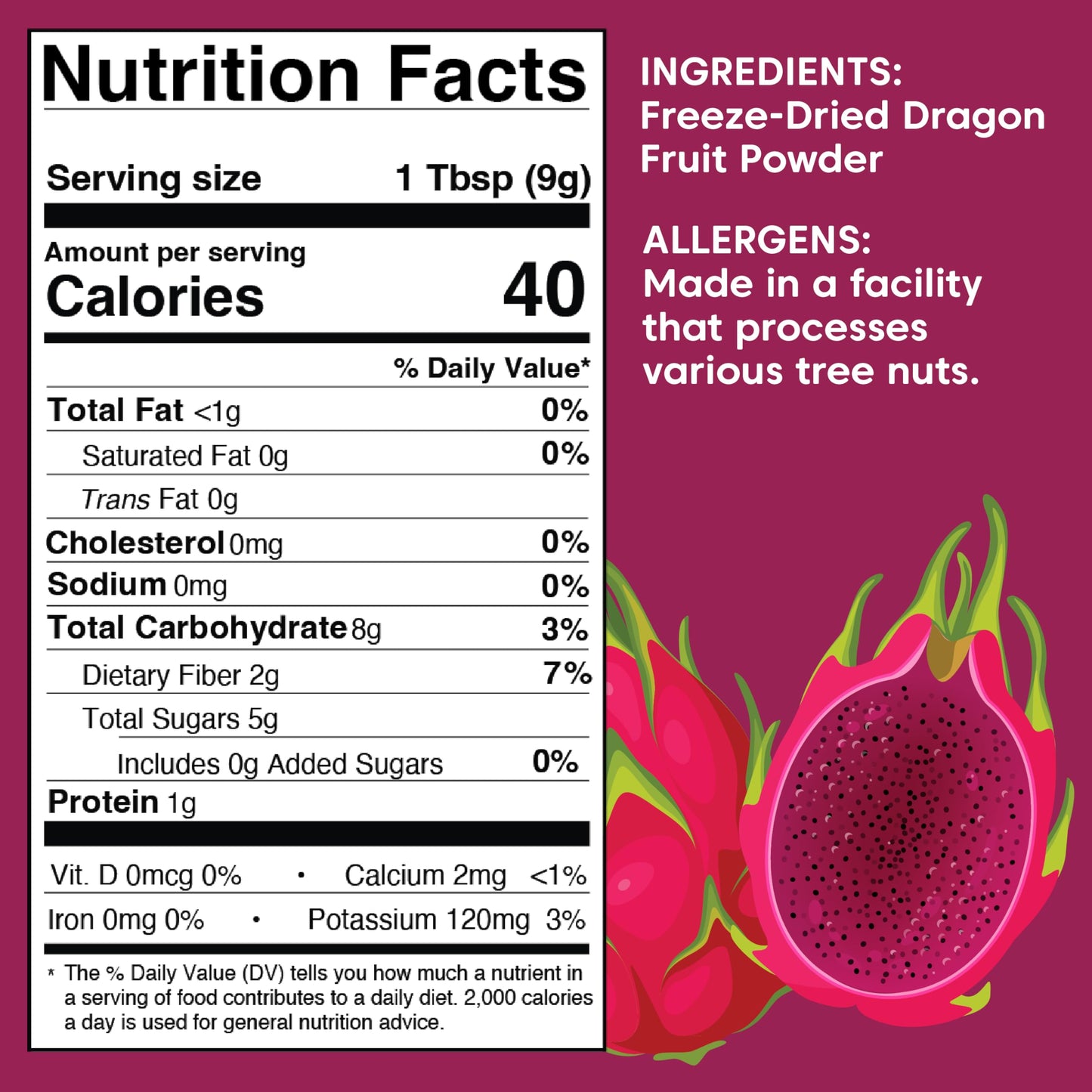 Wilderness Poets, Freeze Dried Dragon Fruit Powder - Pink Pitahaya, Pitaya - 5 Pound (Pack Of 4) - Antioxidant Superfood