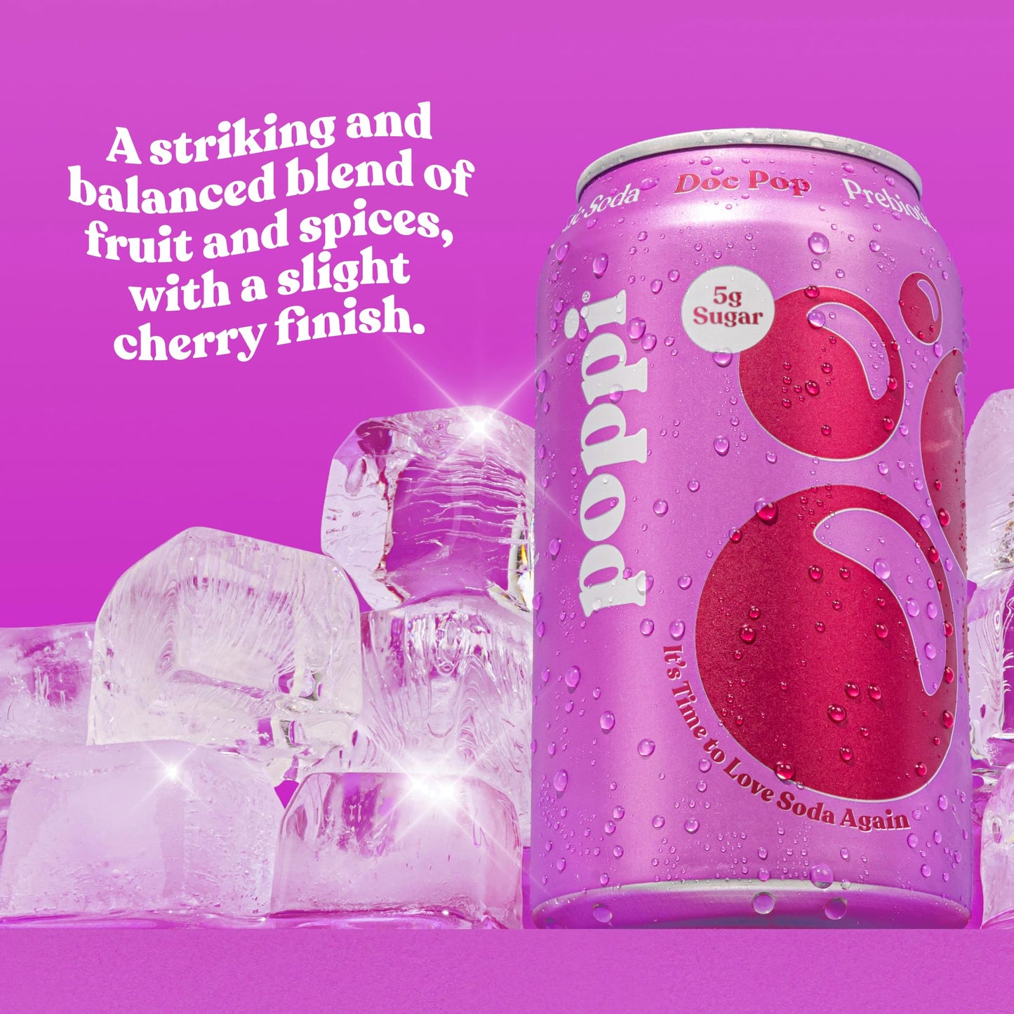poppi Sparkling Prebiotic Soda, Doc Pop Flavor, 12 Fl Oz (Pack of 12), with Apple Cider Vinegar and Fruit Juice