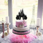 EONNCNT Castle Cake Topper - Black Glitter Cardboard Decoration for Birthday, Baby Shower, Photo Booth Props